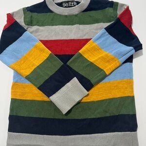 Boys Size 7 Striped Multicolor Sweater - 100% Cotton